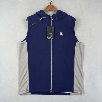Zero Restriction Golf Vest Mens Large Blue Performance Club Logo Full Zip NWT
