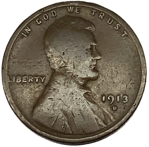 1913-D Lincoln Wheat Cent Good Condition Early Date Penny 1c One Cent -2079