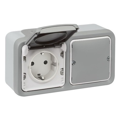 , Schaltbare Steckdose Plexo 55 with Netatmo, Schuko Steckdose, 2modulig, Far...