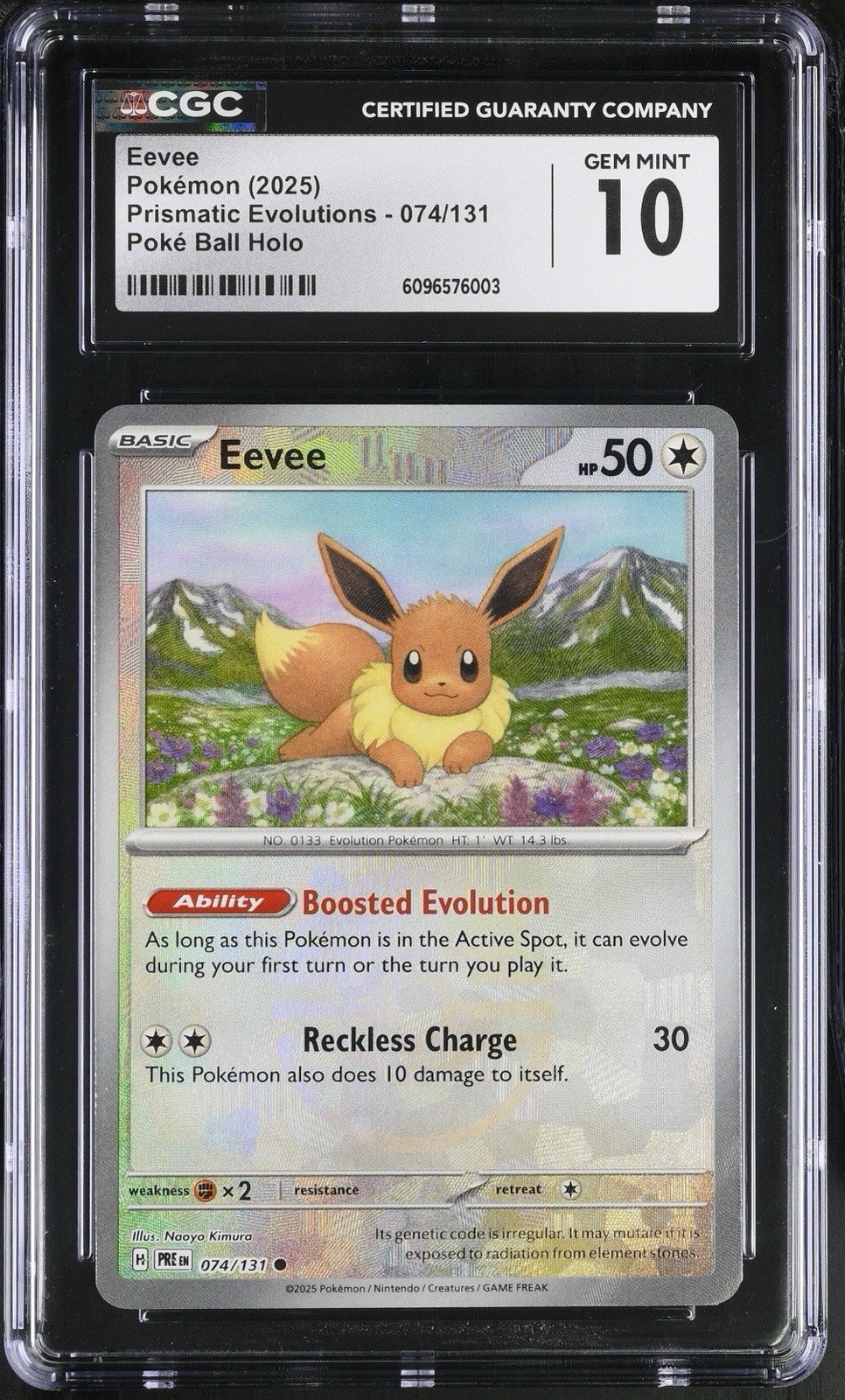 Eevee (Poke Ball Pattern) 074/131 Prismatic Evolutions Holo CGC 10