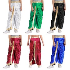 Kids Boys Trousers Satin Pants Theme Costume Elastic Waistband Show Holiday