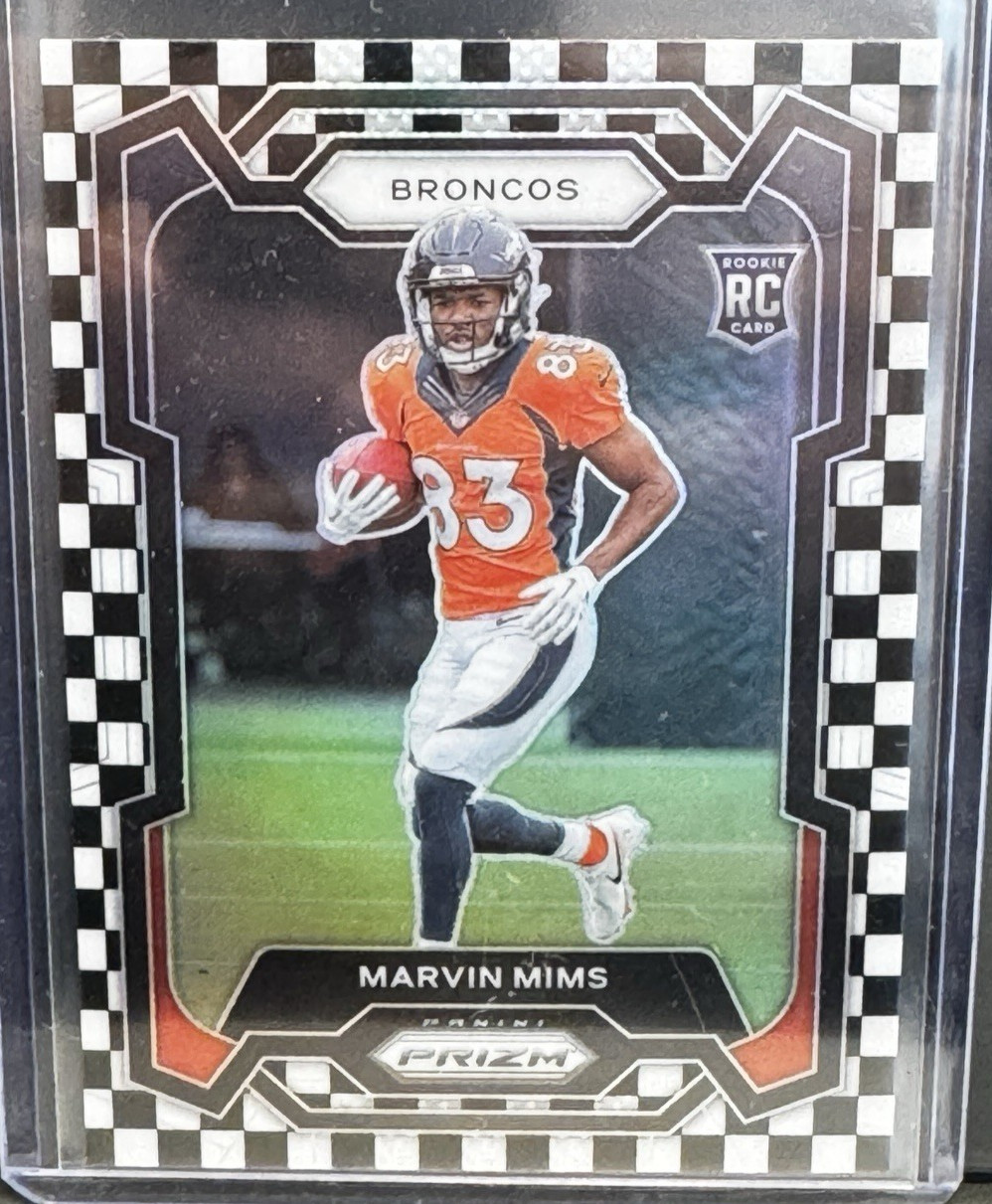 Marvin Mims - 2023 Panini Prizm - Rookies #327 Black & White Checker Prizm (RC)