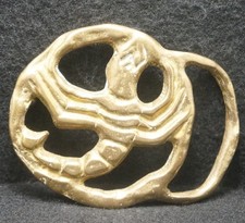 XA15151 NOS VINTAGE 1970s  SCORPIO  ASTROLOGY SIGN BRASS MENS BELT BUCKLE