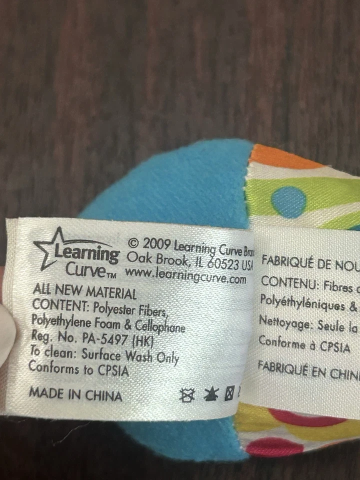 Winnie The Pooh Learning Curve Baby Plush Squeaker Crinkle 2009 Small Sensor Toy - Image 4 of 4