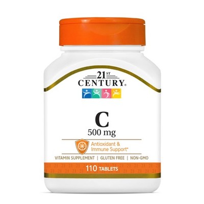 21st Century Vitamin C 500mg 110 Tablets Immune Support Antioxidant Protection