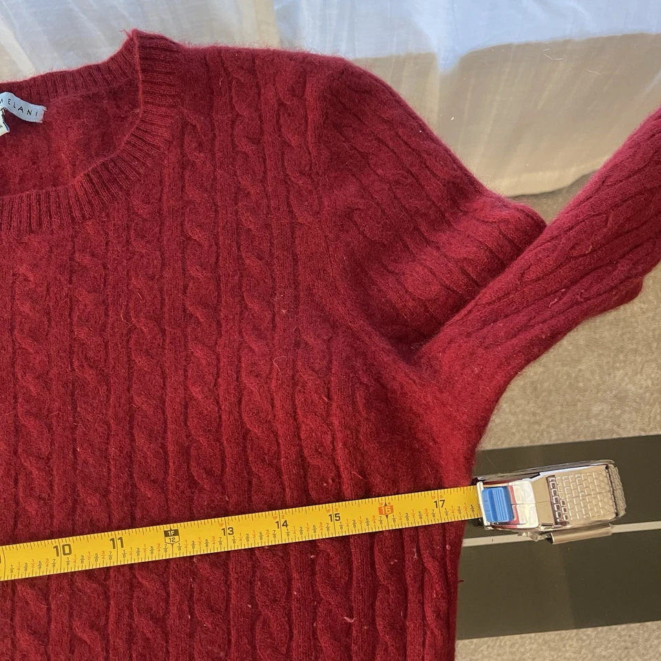 Suéter Antonio Melani Cashmere Feminino Grande Outono Moderno Malha de Cabo Vermelho Feriado - Imagem 4 de 4