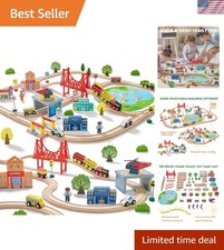Deluxe 110PCS Wooden Train Set: Safe, Educational, and Perfect for Family Play