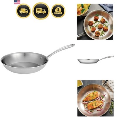 Boston Tri-Ply Clad Stainless Steel 10-Inch Frying Pan, Induction-Ready Skill...