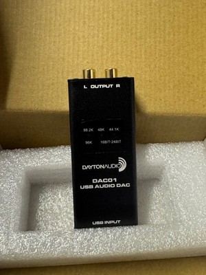 Dayton Audio DAC01 USB Audio DAC 24 Bit 96 kHz RCA Output With Box