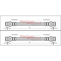 2X Metzger BremsschlÄUche Hinten Beidseitig Passend FÜR Peugeot 204 205