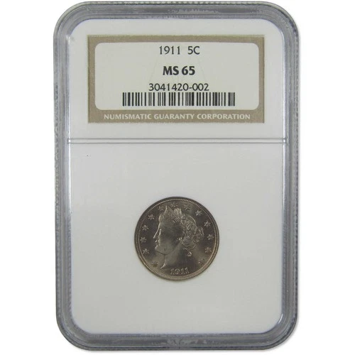 1911 Liberty Head V Nickel MS 65 NGC Uncirculated 5c Coin