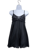 Victoria's Secret Black Sheer Lace Babydoll Lingerie Nightie - Sz Large