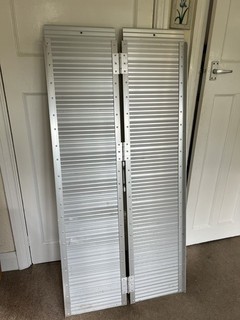 Supportec Folding Portable Wheelchair Ramp Silver 5 FT