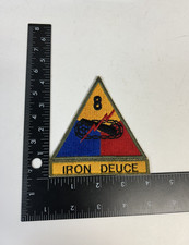 MH540 Original WW2 US Army Patch 8th Armored Division "Iron Deuce" IR29D