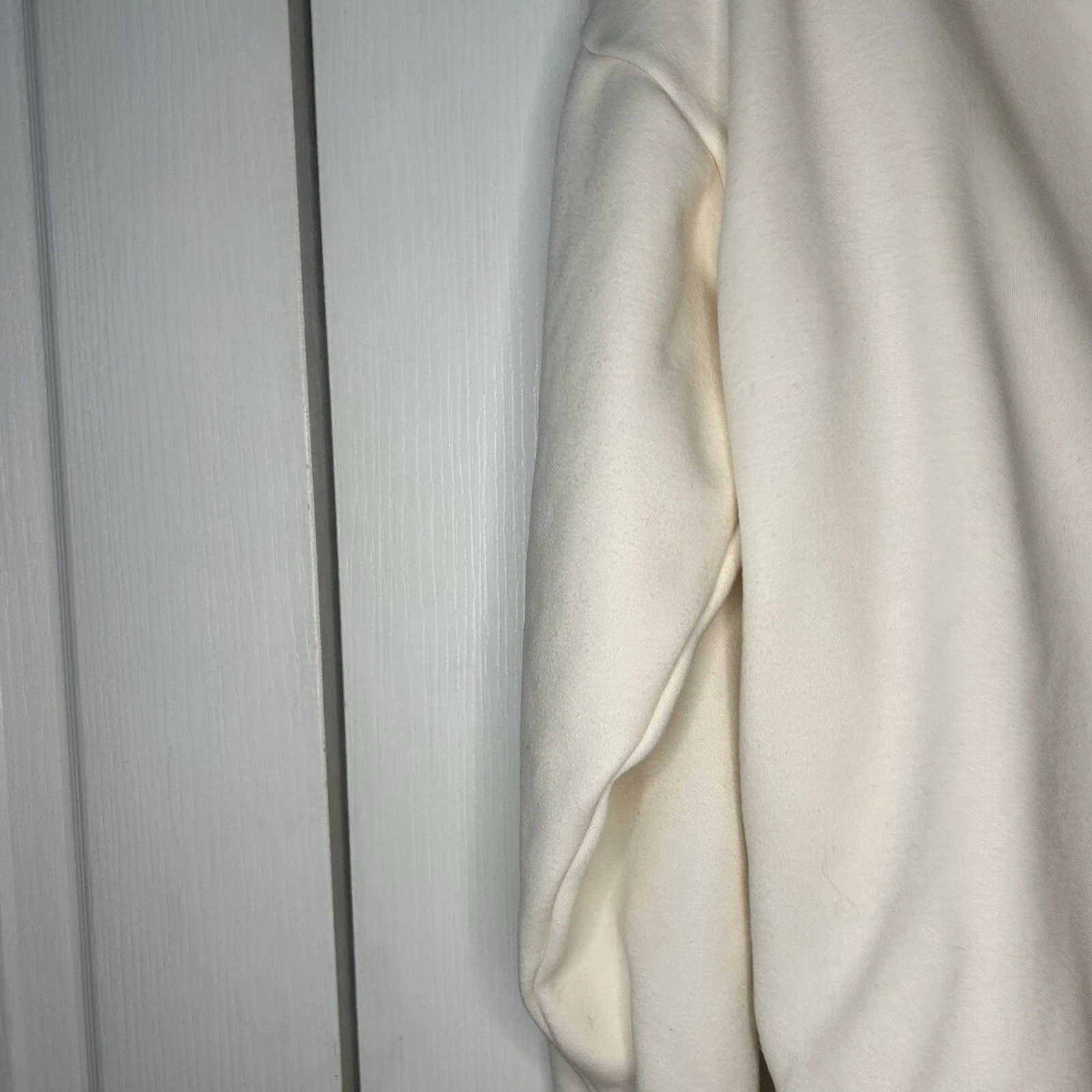 OFF WHITE Felpa con cappuccio pullover panna donna Fabletics tasche XXS