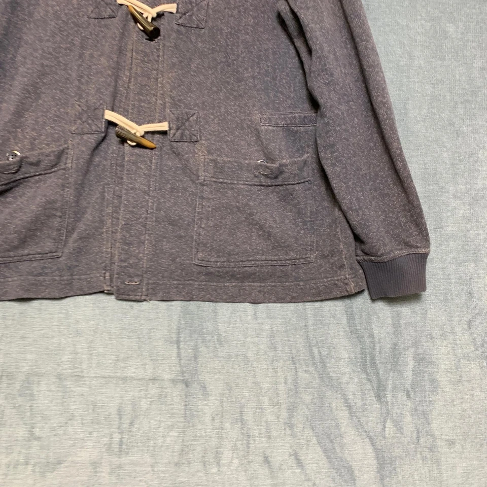 Hawkings MCgill Duffle Coat 男式 XL 蓝色棉切换纽扣连帽冬季 — 第 2/4 张图片