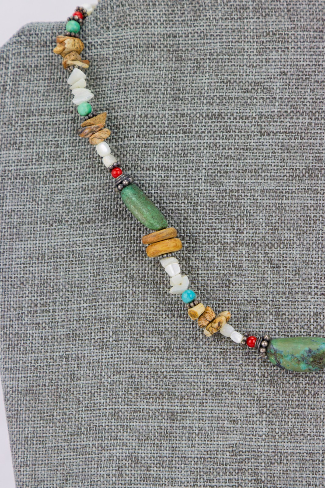 Multi-Stone, MOP Chips, Sterling Toggle Closure C… - image 2