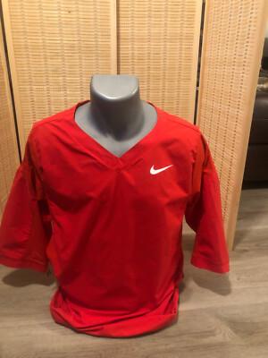 Nike Dri-Fit Short Sleeve SS Men's Shirt Red Small S Baseball Uniform  (H449)