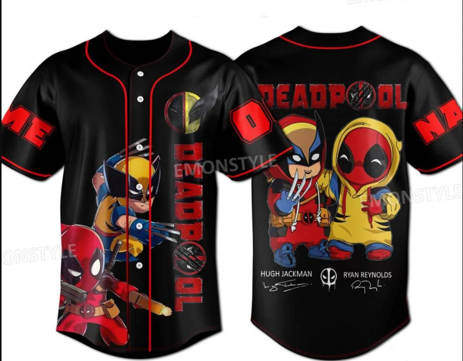 Custom Marvel Xmen Deadpool And Wolverine Jersey 3D Shirt All Sizes