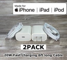 20W USB-C Power Adapter PD Fast Charge Cable For iPhone 14/13/12/11 Pro Max/iPad