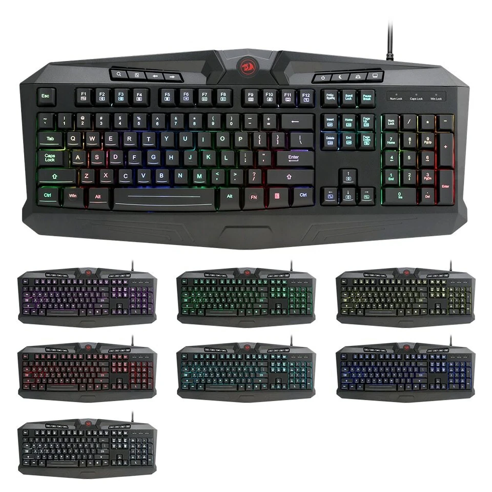 Gaming Keyboard Mouse Earset and Pad Set USB 104 keys Mechanical Feel Wired - Image 2 of 4