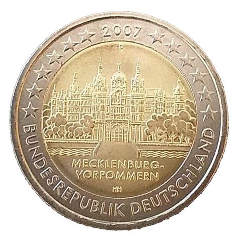2 EURO MÜNZE 2007 DEUTSCHLAND BUCHSTABE D. S/C. - Bild 1 von 2