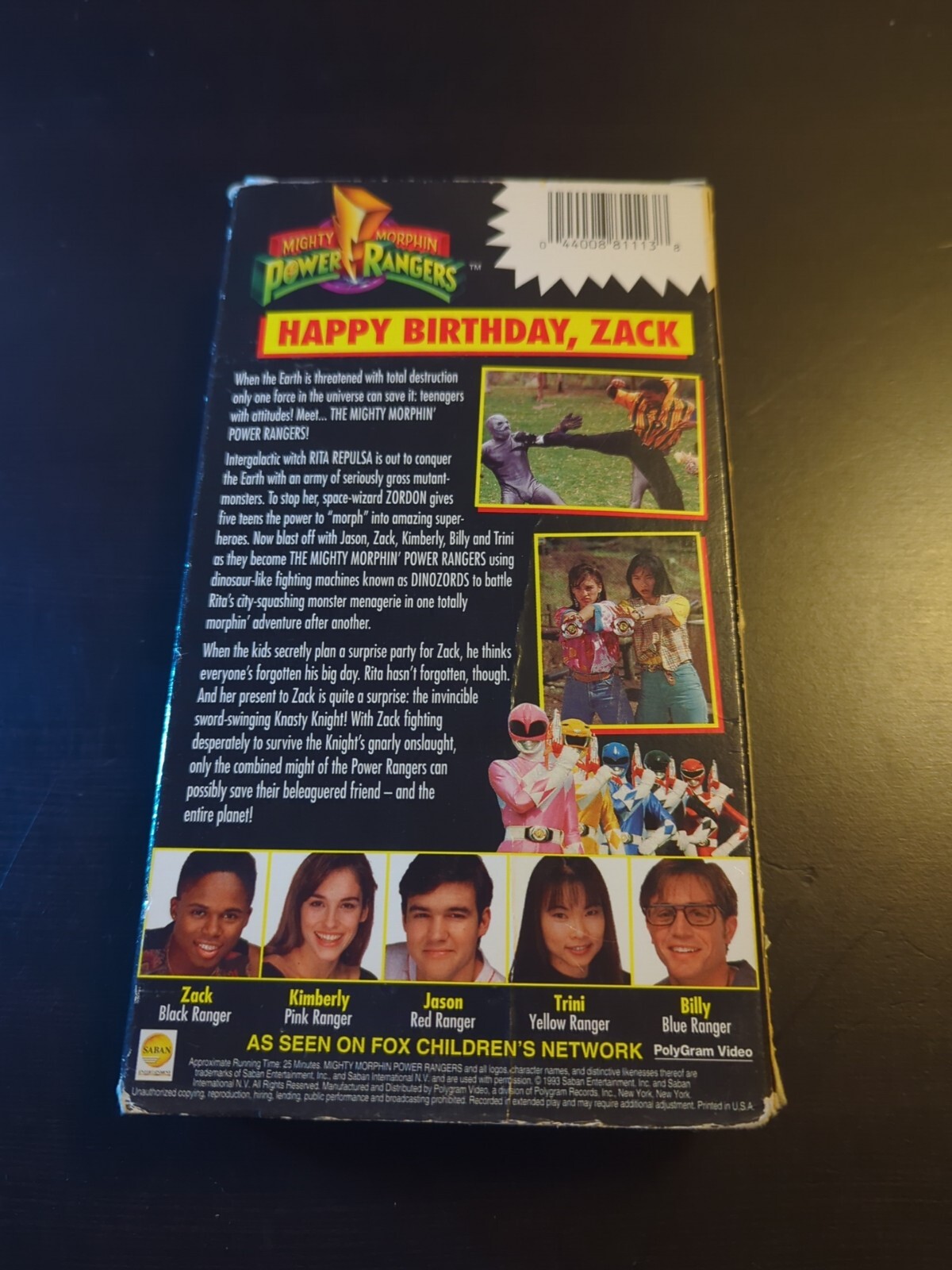Mighty Morphin Power Rangers Happy Birthday, Zack VHS VCR Video Tape