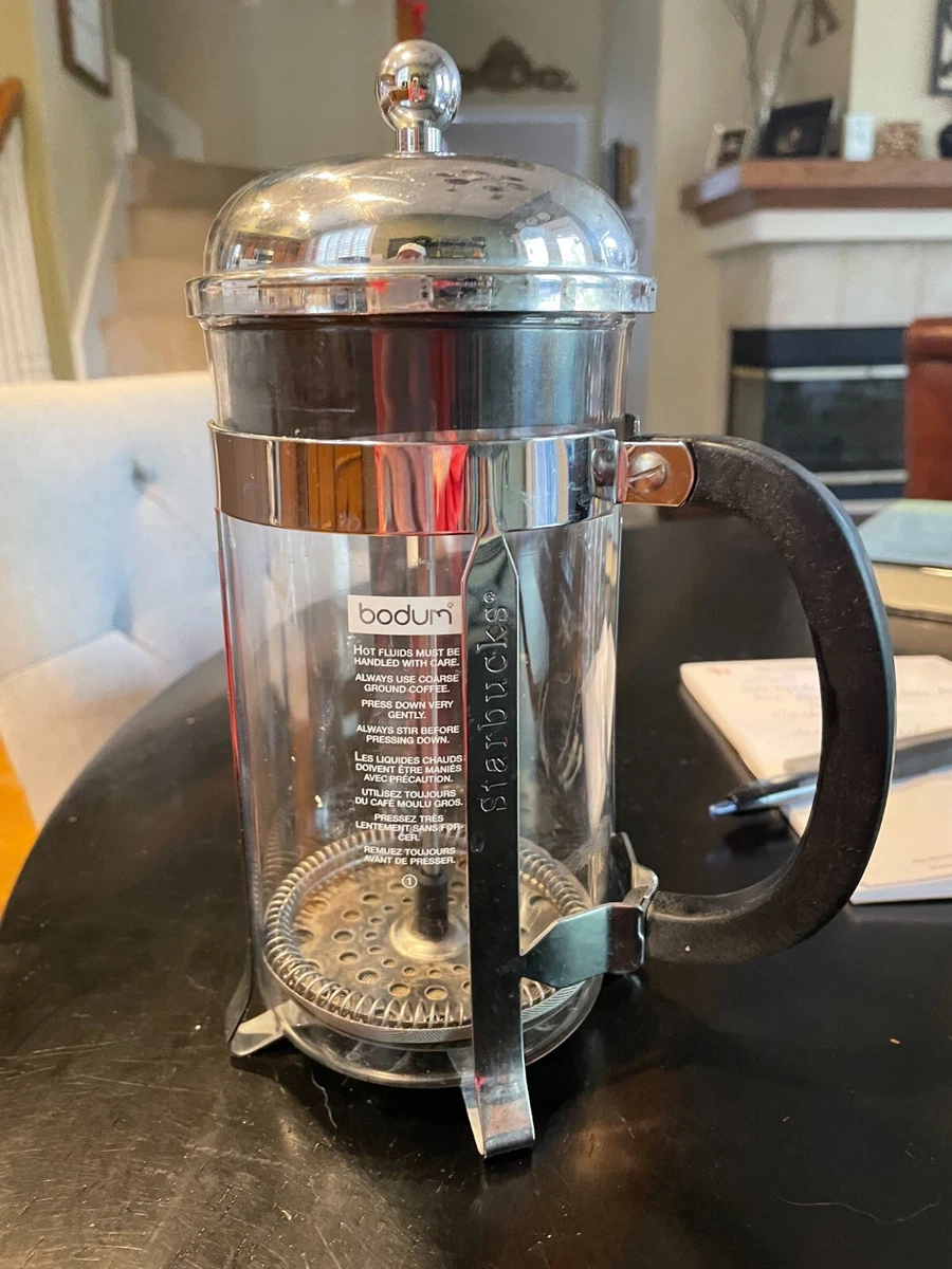 Starbucks Barista Bodum 4 cup French Press Glass and Stainless Steel