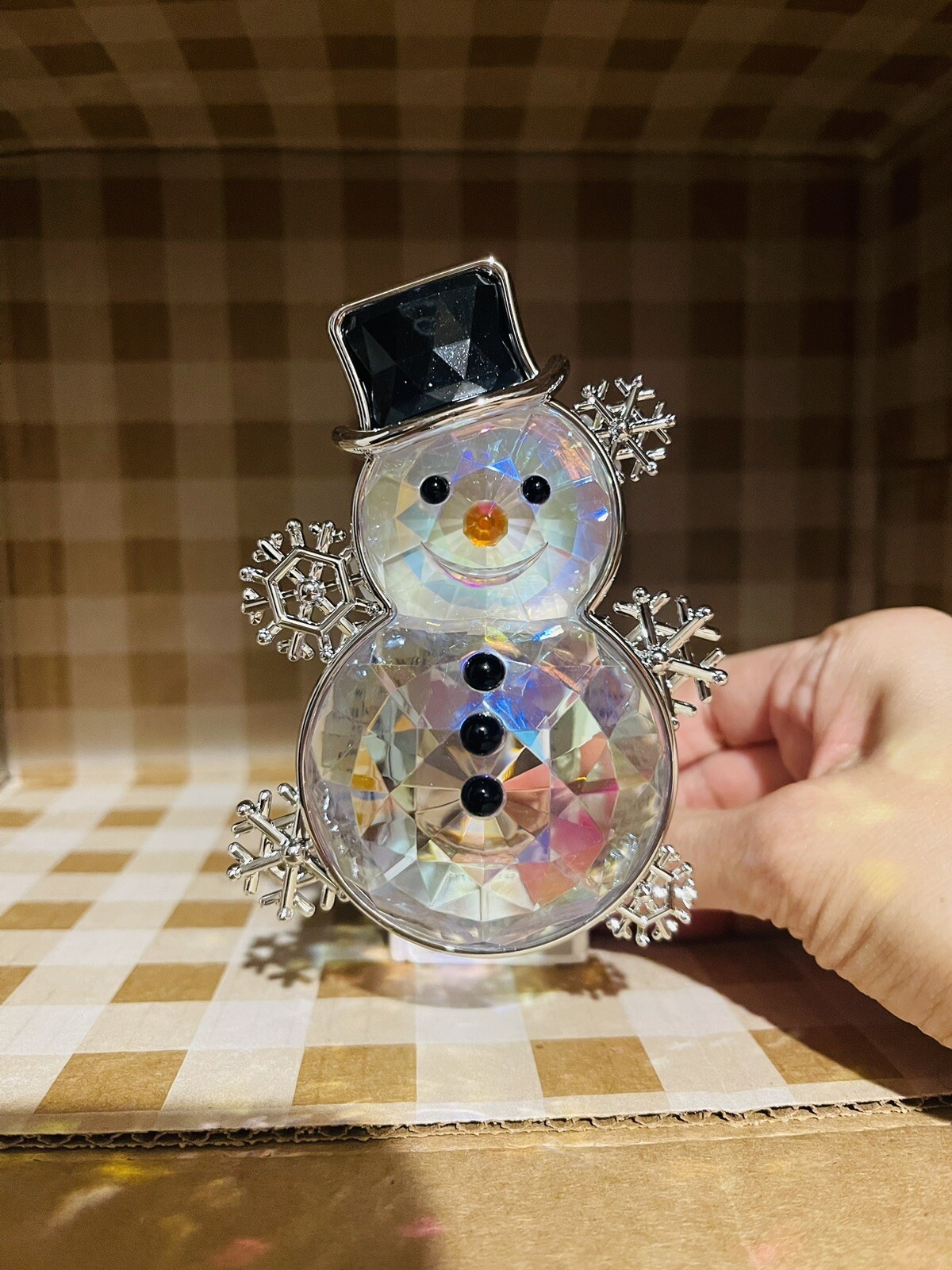 Bath & Body Works Crystal Snowman Holiday Wallflower Plug In with Festive Light Up Feature for Christmas Decor-image