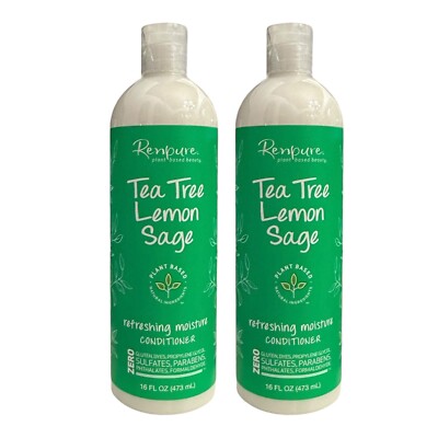 2 Pack Renpure Tea Tree Lemon Sage Refreshing Moisture Conditioner 16 oz RARE