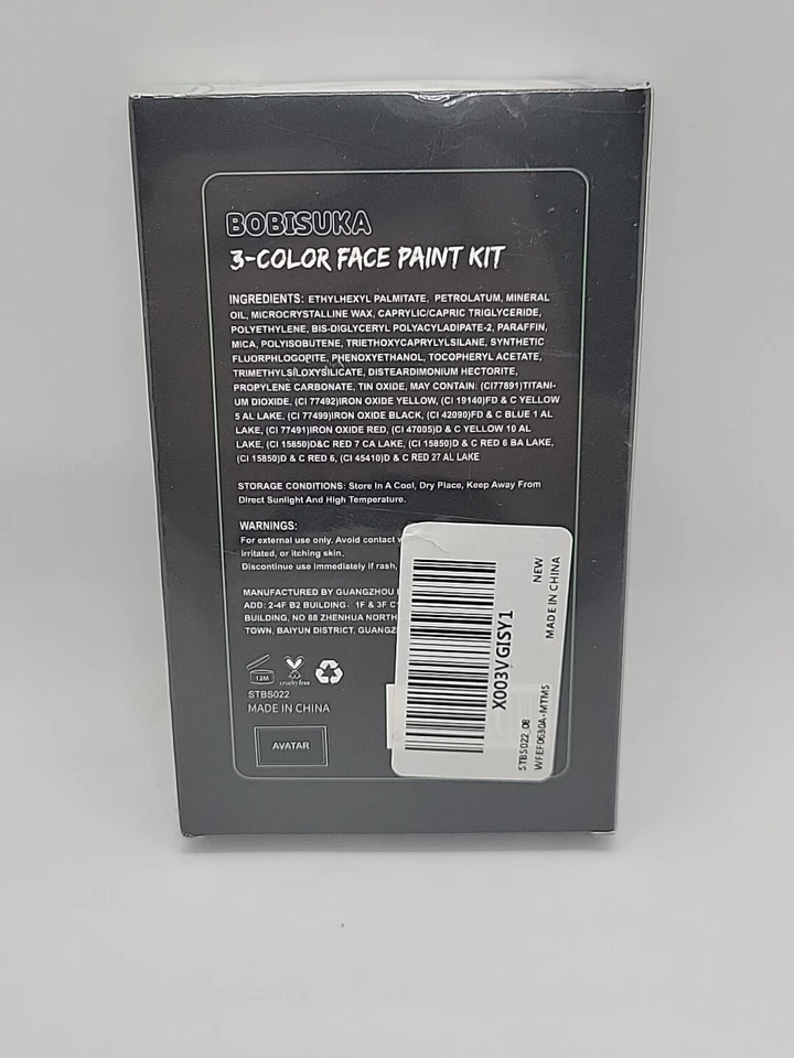 Kit de pintura facial al óleo BOBISUKA 3 colores maquillaje profesional deportes rojo/blanco/gris Foto 2 de 2