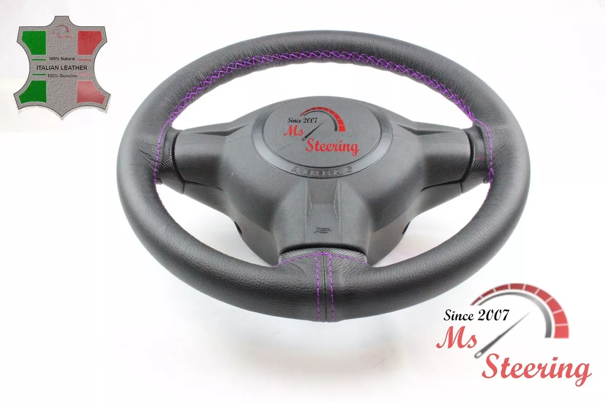 FOR BUICK LESABRE 80 87 BLACK LEATHER STEERING WHEEL COVER PURPLE