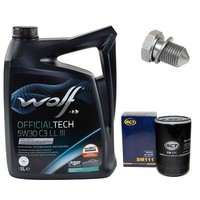 MotoröL Set 5W30 5 Liter + ÖLfilter + ÖLablassschraube FüR Audi Seat Skoda VW