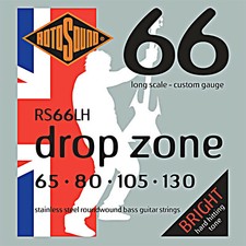 Rotosound RS66LH Drop Zone Stainless Steel 4 String Bass Strings 65-130
