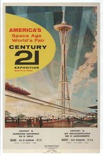 Seattle World's Fair Washington State, Space Needle & Monorail - Modern Postcard