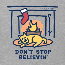 NWT Women's Life is Good Rocket Don't Stop Believin' Gray SS Crusher Tee