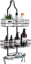 Shower Rack Hanging Shower Head Caddy 3 Tier Bathroom Basket Soap Holder W/Hooks