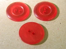 NEW 25  PC BAG 3/4 INCH ATOM RED  PEARL FINISH BUTTONS