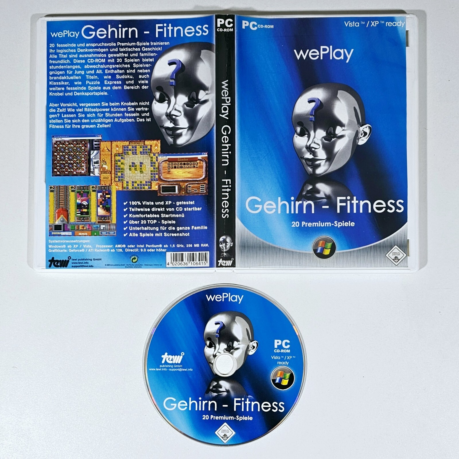 PC CD-Rom BRAIN FITNESS logic memory puzzle puzzle Sudoku puzzle Brain Teaser