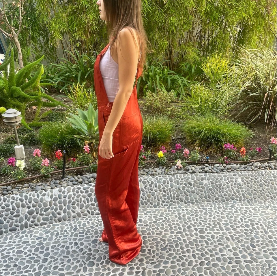 Mono pantalón acampanado de lino rojo/naranja extremadamente raro MARC JACOBS - EE. UU. 4 Foto 2 de 4