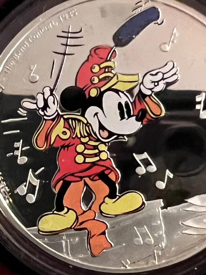 2016 1oz .999 SILVER COLORIZED PROOF COIN. MICKEY MOUSE——THE BAND CONCERT (1935) - Image 4 of 4