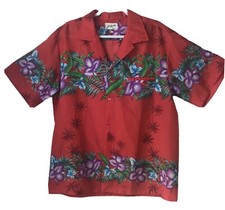 Vintage Helena  s Made Hawaii 2XL Red Hawaiian Shirt Aloha Floral Tropical