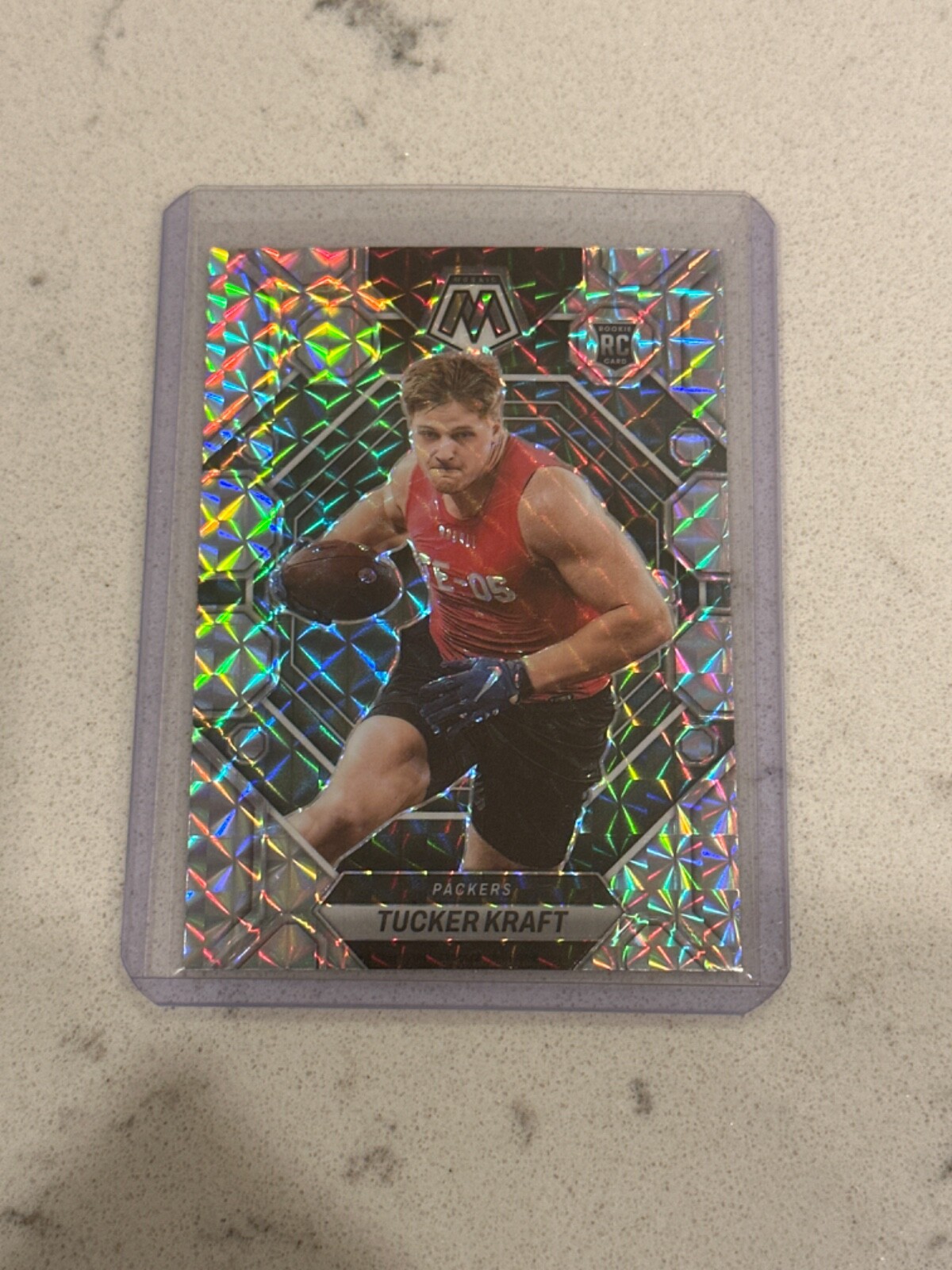 2023 Mosaic Football Tucker Kraft #368 RC Rookie Card Mosaic Silver Prizm