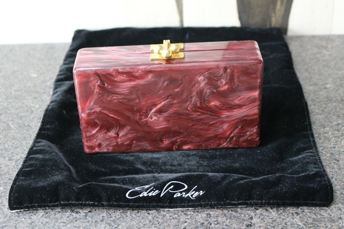 NEW EDIE PARKER ACRYLLIC PEARLY GLITTER STRIPED BOX CLUTCH PURSE EVENING BAG - Picture 4 of 8
