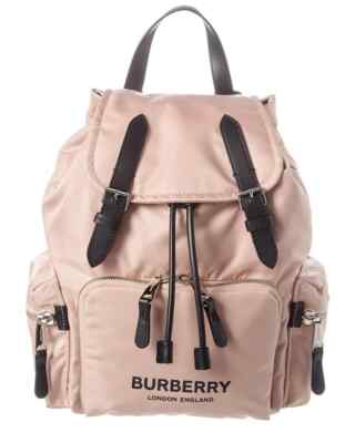 NWT BURBERRY MD RUCKSACK ROSE BEIGE ECO NYLON BUCKLE BACKPACK BAG