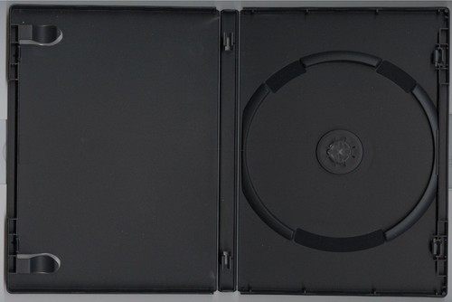 USED 14mm Standard Black Single 1-Disc DVD Case with Clear Outer Sleeve