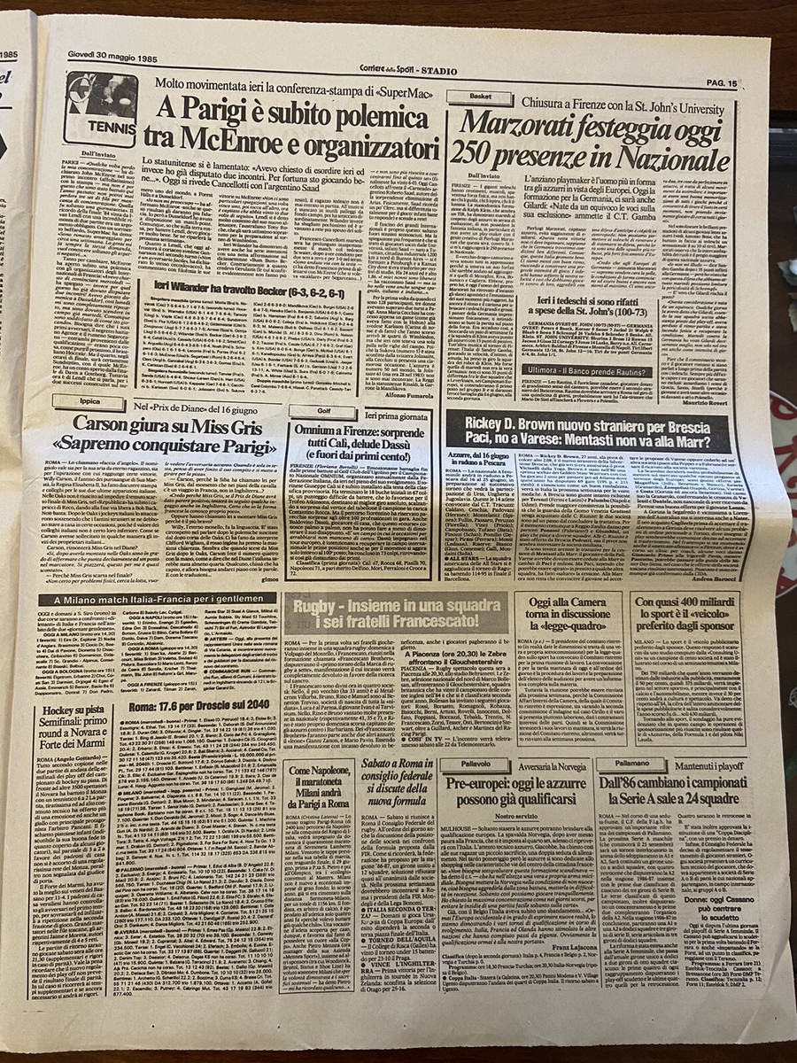 Prima Pagina Corriere Dello Sport 30 Maggio 1985 Juventus Liverpool Heysel