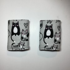 Custom Infant Baby Car Seat Pad, Seatbelt Cover Set, Soft Padded 100 Cotton Cat