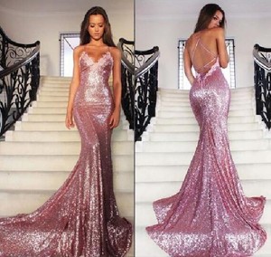 blush pink evening gown