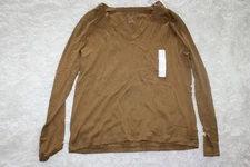 A New Day Shirt Long Sleeve Shirt M medium Long Sleeve White V Neck Olvie NEW